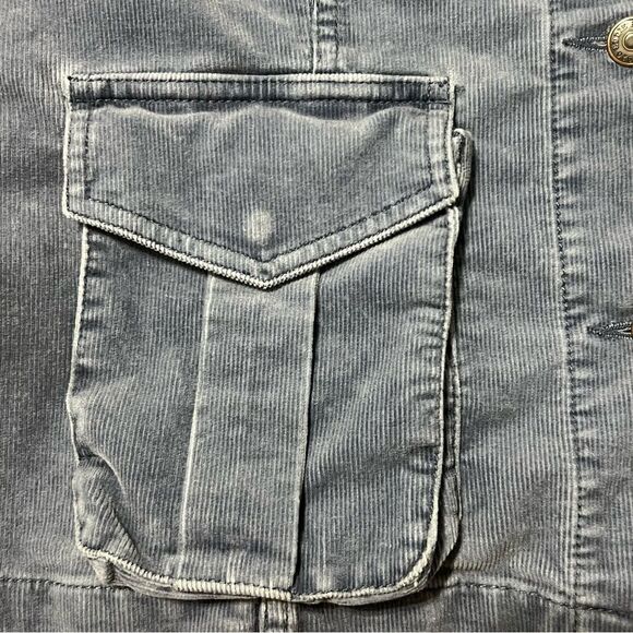Eddie Bauer Grey Corduroy Utility Jacket Retro Academia Western Size LARGE - Picture 9 of 12